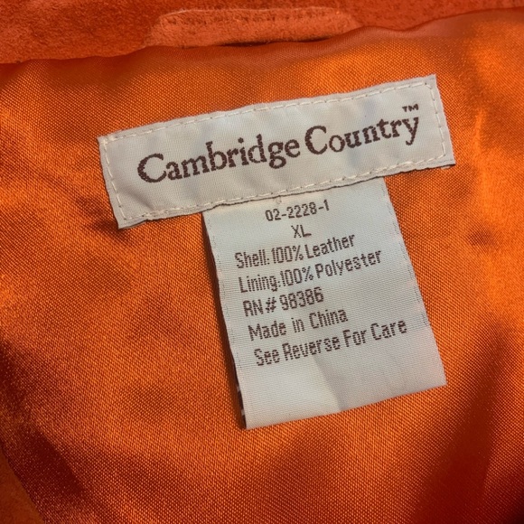 Vintage Authentic 100% Suede Leather Jacket Autumn Rust Orange - Picture 16 of 16